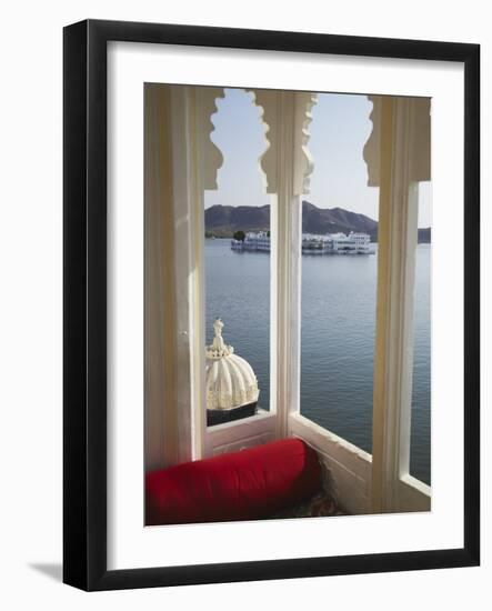 View of Lake Palace Hotel From Jagat Niiwas Palace Hotel, Udaipur, Rajasthan, India, Asia-Ian Trower-Framed Photographic Print