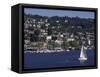 View of Lake Union and Capitol Hill Neighborhood, Seattle, Washington, USA-Connie Ricca-Framed Stretched Canvas