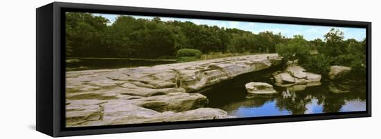 View of Lake with Trees at Mckinney Falls State Park, Austin, Texas, Usa-null-Framed Stretched Canvas