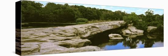 View of Lake with Trees at Mckinney Falls State Park, Austin, Texas, Usa-null-Stretched Canvas