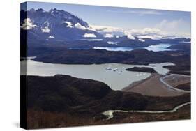 View of Lakes Grey, Pehoe, Nordenskjold and Sarmiento-Eleanor Scriven-Stretched Canvas