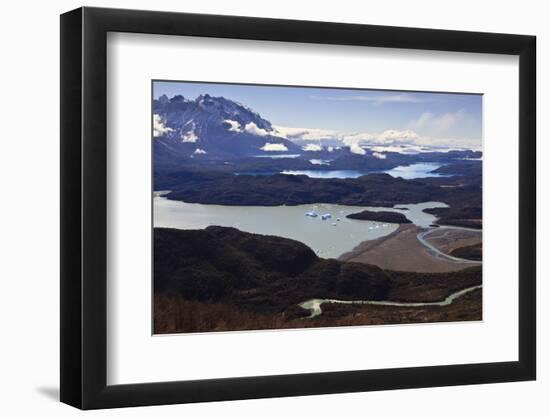 View of Lakes Grey, Pehoe, Nordenskjold and Sarmiento-Eleanor Scriven-Framed Photographic Print