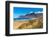 View of landscape and Playa de Famara beach, Caleta de Famara, Caleta de Famara, Lanzarote-Frank Fell-Framed Photographic Print