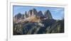 View of Langkofel (Sasso Lungo) from Val Contrin in the Marmolada mountain range in the Dolomites-Martin Zwick-Framed Photographic Print