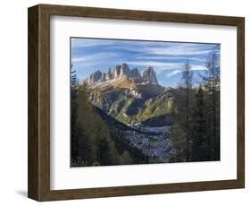 View of Langkofel (Sasso Lungo) from Val Contrin in the Marmolada mountain range in the Dolomites.-Martin Zwick-Framed Photographic Print