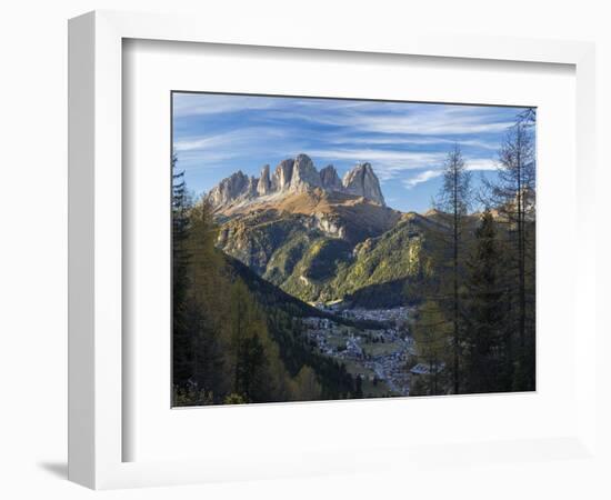 View of Langkofel (Sasso Lungo) from Val Contrin in the Marmolada mountain range in the Dolomites.-Martin Zwick-Framed Photographic Print