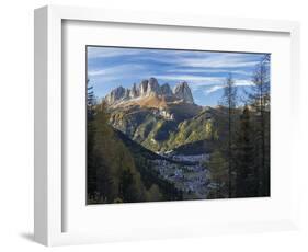 View of Langkofel (Sasso Lungo) from Val Contrin in the Marmolada mountain range in the Dolomites.-Martin Zwick-Framed Photographic Print