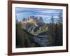 View of Langkofel (Sasso Lungo) from Val Contrin in the Marmolada mountain range in the Dolomites.-Martin Zwick-Framed Photographic Print