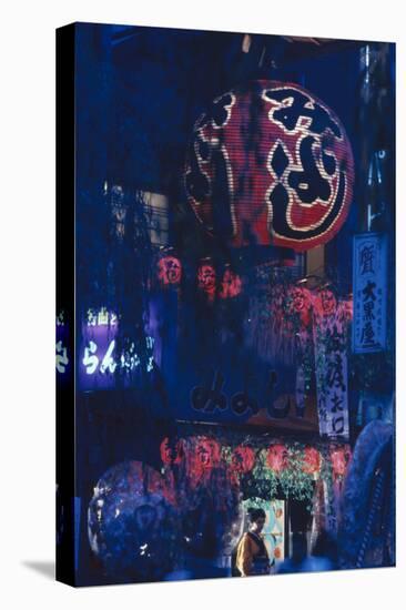 View of Lanterns and Signs Outside the Miyoshi Folk Song Sake Parlor, Tokyo, Japan, 1962-Eliot Elisofon-Stretched Canvas