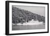 View of Large Yacht near Shore-Adam Scull-Framed Photographic Print