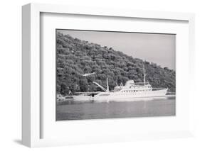 View of Large Yacht near Shore-Adam Scull-Framed Photographic Print