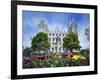 View of Lds Temple with Flowers in Foreground, Salt Lake City, Utah, USA-Scott T. Smith-Framed Photographic Print