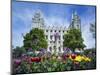 View of Lds Temple with Flowers in Foreground, Salt Lake City, Utah, USA-Scott T. Smith-Mounted Photographic Print