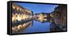 View of Leie Canal at dusk, Ghent, Flanders, Belgium-Ian Trower-Framed Stretched Canvas