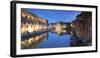 View of Leie Canal at dusk, Ghent, Flanders, Belgium-Ian Trower-Framed Photographic Print