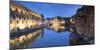 View of Leie Canal at dusk, Ghent, Flanders, Belgium-Ian Trower-Mounted Photographic Print