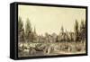 View of Leipzig from the Grimma Gate-Christian Gottlob Hammer-Framed Stretched Canvas