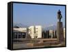 View of Lenin Square Looking Towards the Ala-Too Range of Mountains, Bishkek, Kyrgyzstan-Upperhall-Framed Stretched Canvas