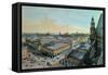 View of Les Halles in Paris Taken from Saint Eustache Upper Gallery, circa 1870-80-Felix Benoist-Framed Stretched Canvas