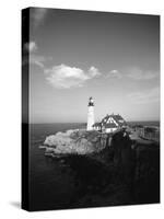 View of Lighthouse, Cape Elizabeth, Portland, Maine, USA-Walter Bibikow-Stretched Canvas