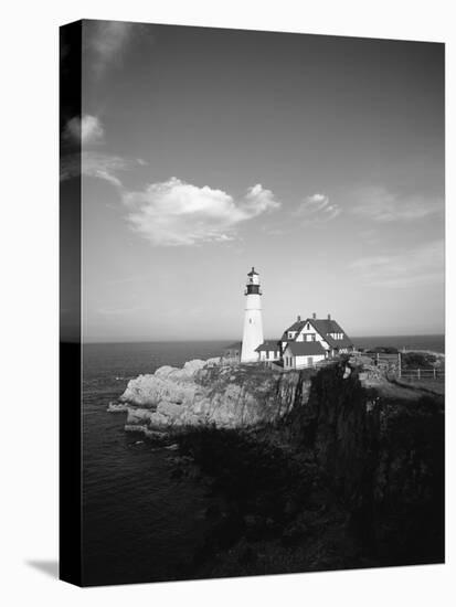 View of Lighthouse, Cape Elizabeth, Portland, Maine, USA-Walter Bibikow-Stretched Canvas