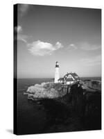 View of Lighthouse, Cape Elizabeth, Portland, Maine, USA-Walter Bibikow-Stretched Canvas