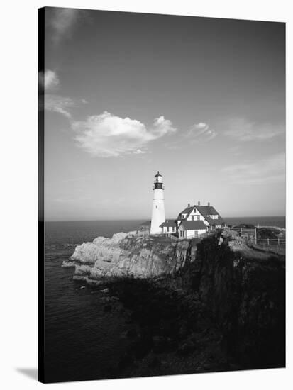 View of Lighthouse, Cape Elizabeth, Portland, Maine, USA-Walter Bibikow-Stretched Canvas