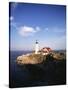 View of Lighthouse, Cape Elizabeth, Portland, Maine, USA-Walter Bibikow-Stretched Canvas