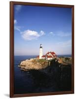 View of Lighthouse, Cape Elizabeth, Portland, Maine, USA-Walter Bibikow-Framed Photographic Print