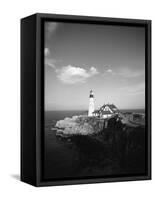 View of Lighthouse, Cape Elizabeth, Portland, Maine, USA-Walter Bibikow-Framed Stretched Canvas