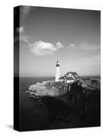 View of Lighthouse, Cape Elizabeth, Portland, Maine, USA-Walter Bibikow-Stretched Canvas