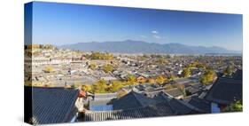 View of Lijiang (UNESCO World Heritage Site), Yunnan, China-Ian Trower-Stretched Canvas