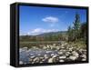 View of Lily Pond in Autumn, Kangamagus Highway, White Mountains, New Hampshire, USA-Massimo Borchi-Framed Stretched Canvas