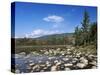 View of Lily Pond in Autumn, Kangamagus Highway, White Mountains, New Hampshire, USA-Massimo Borchi-Stretched Canvas