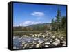 View of Lily Pond in Autumn, Kangamagus Highway, White Mountains, New Hampshire, USA-Massimo Borchi-Framed Stretched Canvas