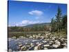 View of Lily Pond in Autumn, Kangamagus Highway, White Mountains, New Hampshire, USA-Massimo Borchi-Stretched Canvas