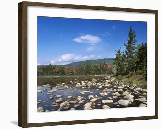 View of Lily Pond in Autumn, Kangamagus Highway, White Mountains, New Hampshire, USA-Massimo Borchi-Framed Photographic Print