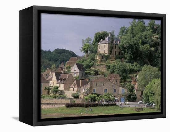 View of Limeuil Across the River Dordogne, Dordogne, Aquitaine, France-Peter Higgins-Framed Stretched Canvas