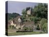 View of Limeuil Across the River Dordogne, Dordogne, Aquitaine, France-Peter Higgins-Stretched Canvas