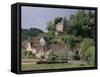 View of Limeuil Across the River Dordogne, Dordogne, Aquitaine, France-Peter Higgins-Framed Stretched Canvas