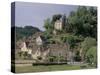 View of Limeuil Across the River Dordogne, Dordogne, Aquitaine, France-Peter Higgins-Stretched Canvas