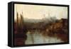 View of Lincoln Cathedral from the River-Peter De Wint-Framed Stretched Canvas