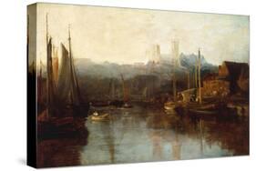 View of Lincoln Cathedral from the River-Peter De Wint-Stretched Canvas