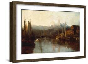 View of Lincoln Cathedral from the River-Peter De Wint-Framed Giclee Print