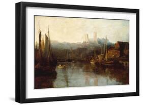 View of Lincoln Cathedral from the River-Peter De Wint-Framed Giclee Print