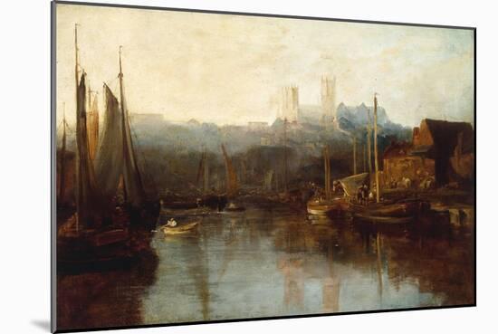 View of Lincoln Cathedral from the River-Peter De Wint-Mounted Giclee Print