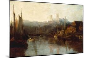 View of Lincoln Cathedral from the River-Peter De Wint-Mounted Giclee Print