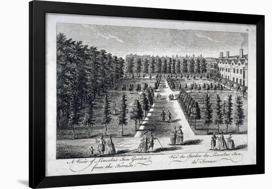 View of Lincoln's Inn Garden from the Terrace, Holborn, London, C1750-null-Framed Giclee Print