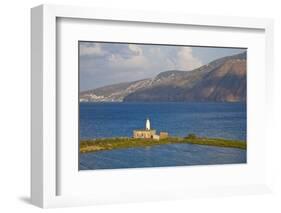 View of Lipari from Lingua Salt Pond, Sicily, Italy-Guido Cozzi-Framed Photographic Print