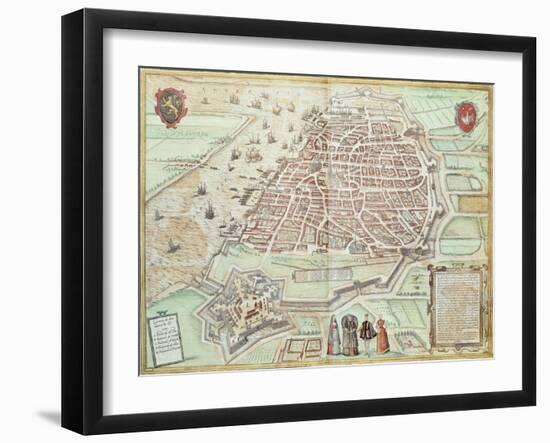 View of Lisbon, 1572, Portugal 16th Century-null-Framed Giclee Print